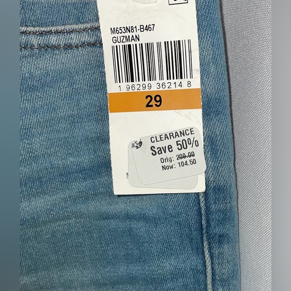 Paige Jeans Mens 29x30 Blue Lennox Slim Stretch Mid Rise Medium Wash Stretch New - Picture 7 of 8